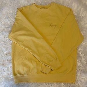 Brandy Melville Erica Honey Embroidery Sweatshirt